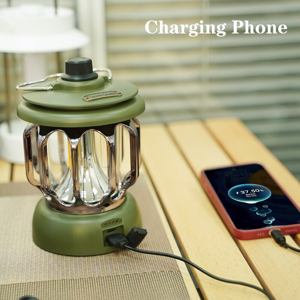Cheap Goat Tents LED Rechargeable Vintage Camping Lantern Battery Powered Dimmable Camping Lights Portable Hanging Tent Flashlight For Outdoor   